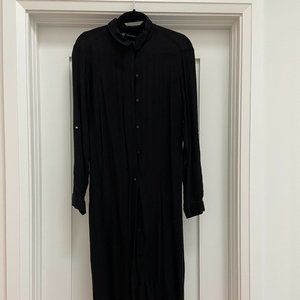 Zara Basic Collection Black Long Shirt Dress